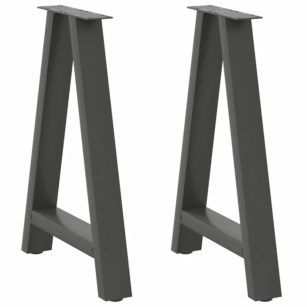 Gambe per tavolo da pranzo a forma di A 2 pz Antracite 60x(72-73) cm Acciaio