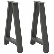 Gambe per tavolo da pranzo a forma di A 2 pz Antracite 60x(72-73) cm Acciaio