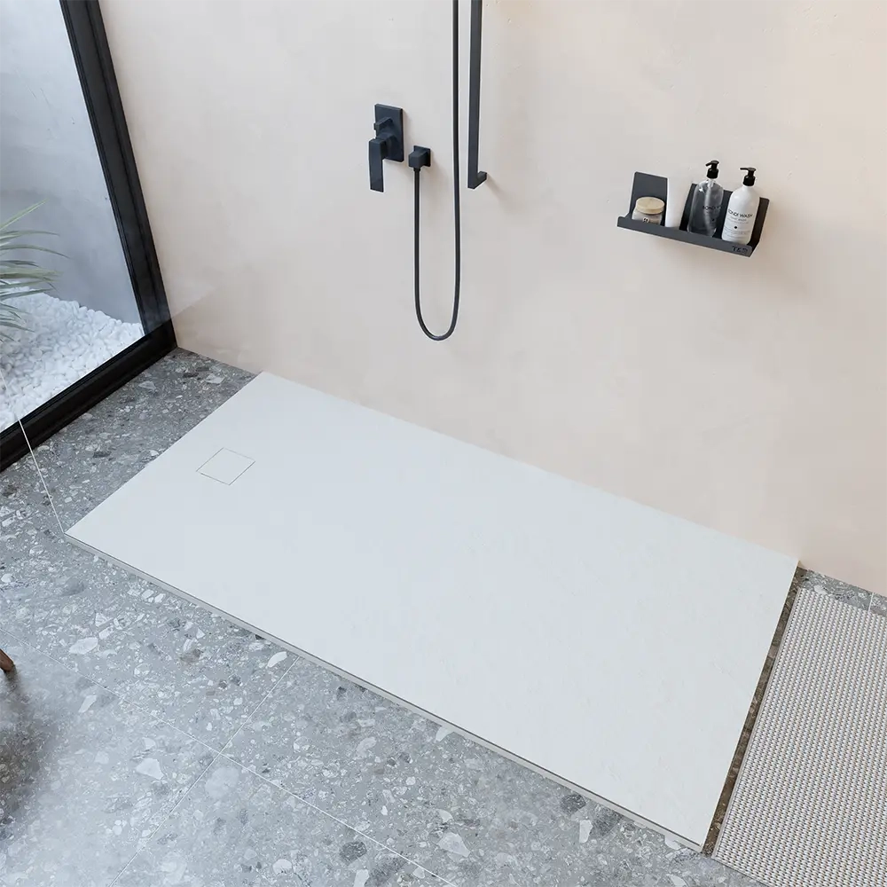 Piatto doccia 90x180 cm colore bianco effetto pietra | Samos