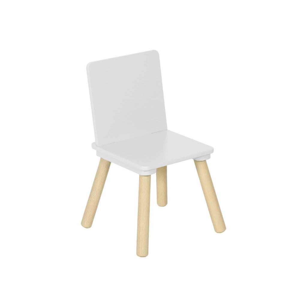 Set tavolo rettangolare per bambini in legno di pino con 4 sedie,