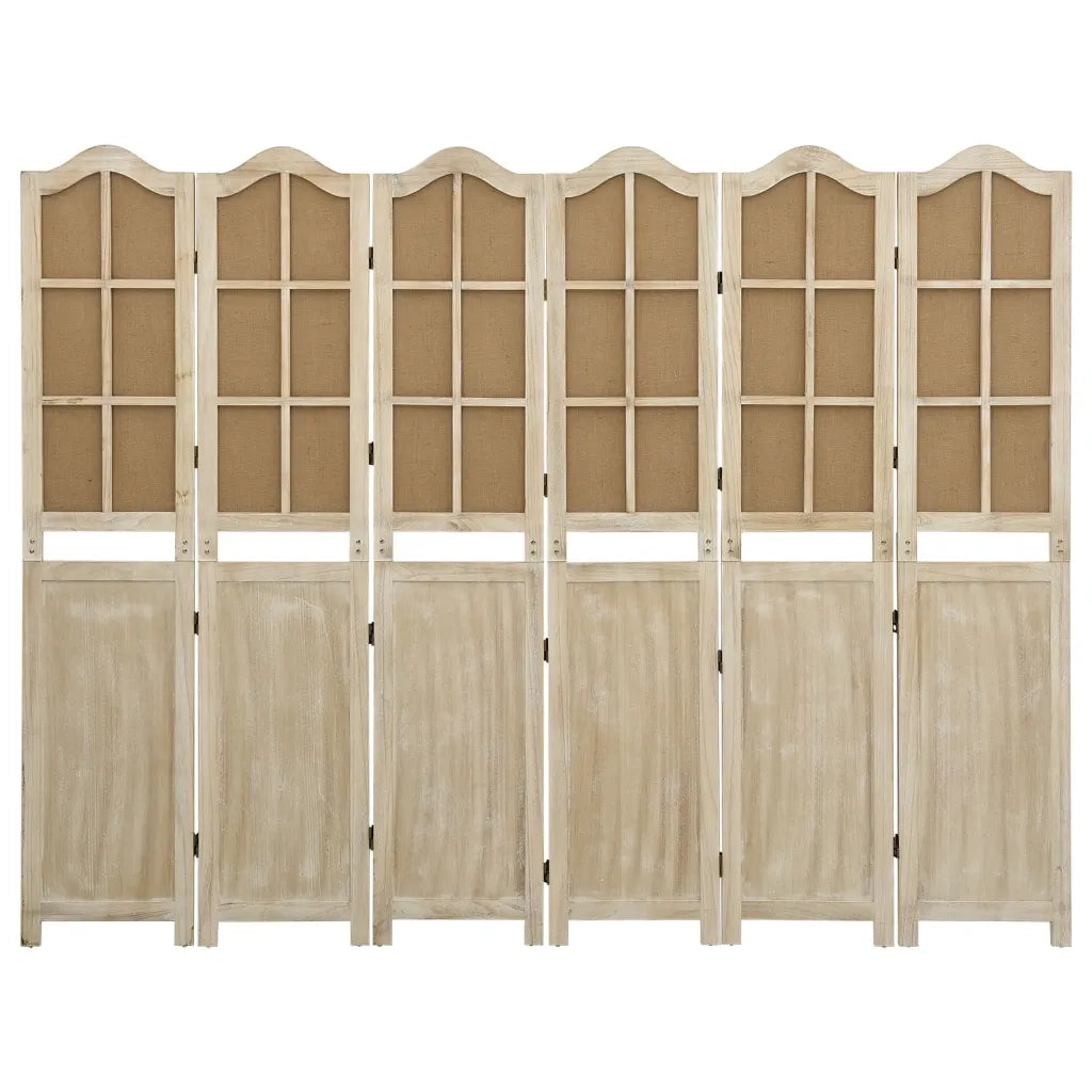 Divisorio Ambienti | Divider per stanze | Paravento a 6 Pannelli Marrone 214x165 cm in Tessuto