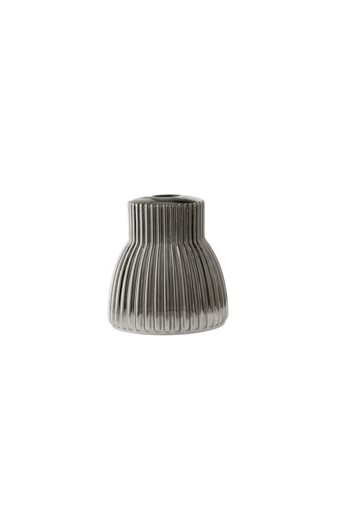 Vetro soffiato millerighe specchiato fumé attacco E27  per collezione Head d.19cm