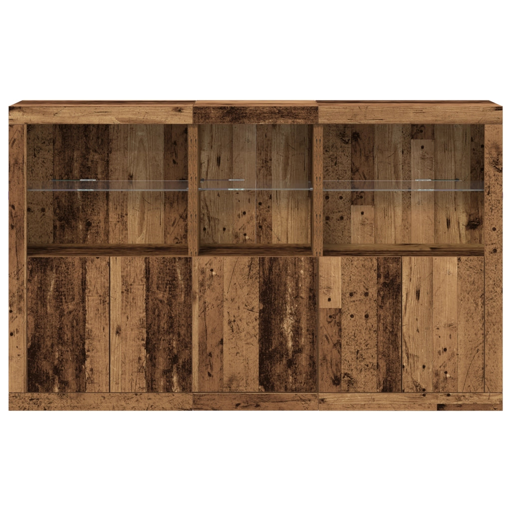 Sideboard con luci LED Legno Vecchio 162x37x100 cm Legno ingegnerizzato