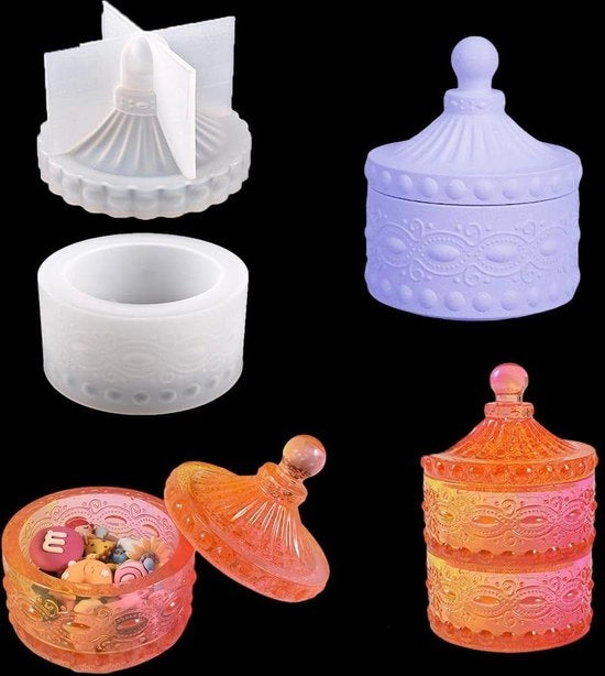 Scatola di Stoccaggio per Resine Epoxy - Scatola Decorativa per Candelabri - Decorazione Casa con Muffa - Scatola per Fiori - Contenitori per Caramelle