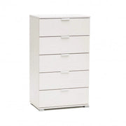 Cassettiera 5 Cassetti Bianca - Dimensioni: cm 60 x 38 x 103 h
