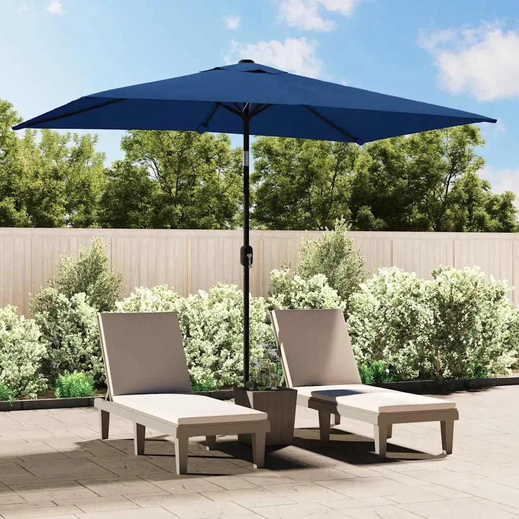 Ombrellone da Esterni-Ombrello da giardino con Palo in Metallo 300x200cm Azzurro