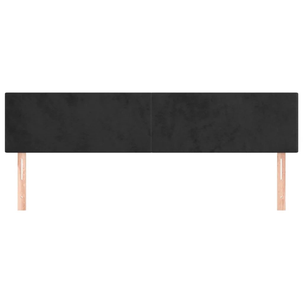 Testiera | Testata Nera 160x5x78/88 cm in Velluto
