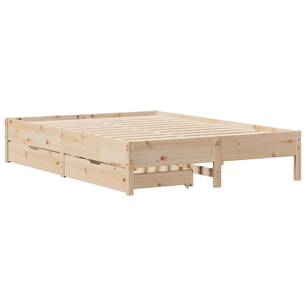 Letto senza Materasso 120x200 cm in Legno Massello di Pino 3301713