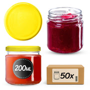 Barattoli per conserve KADAX Lerma 200ml 50 pezzi 66mm + coperchi "Giallo"