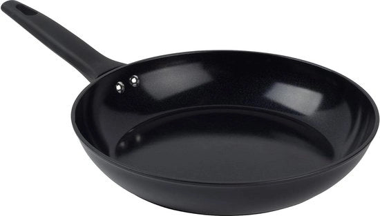 Padella in Acciaio Riciclato da Induzione 26 cm - Smalto Ceramico Salutare - Rivestimento Antiaderente Senza PFAS - Indicatore di Temperatura per Uova e Frittate