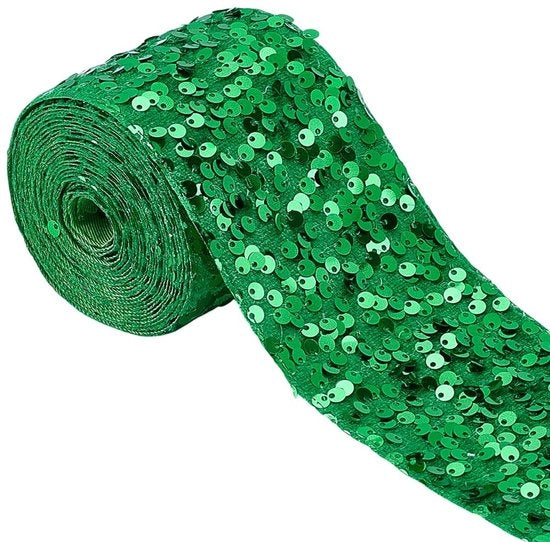 Paillettenlint decorativo 3,65m con trim in velluto - 75mm di larghezza - decorazione per cucito - accessorio DIY per artigianato - decorativo