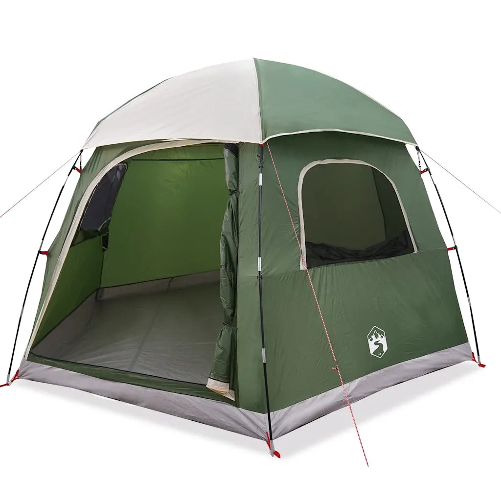 Tenda Familiare Igloo per 6 Persone-Tenda da campeggio Verde Impermeabile
