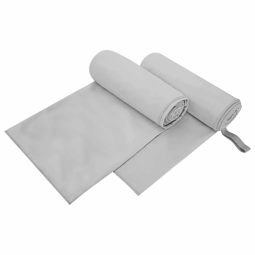 Asciugamani Sportivi 2 pz | Teli per bagno Grigio 200 x 100 cm