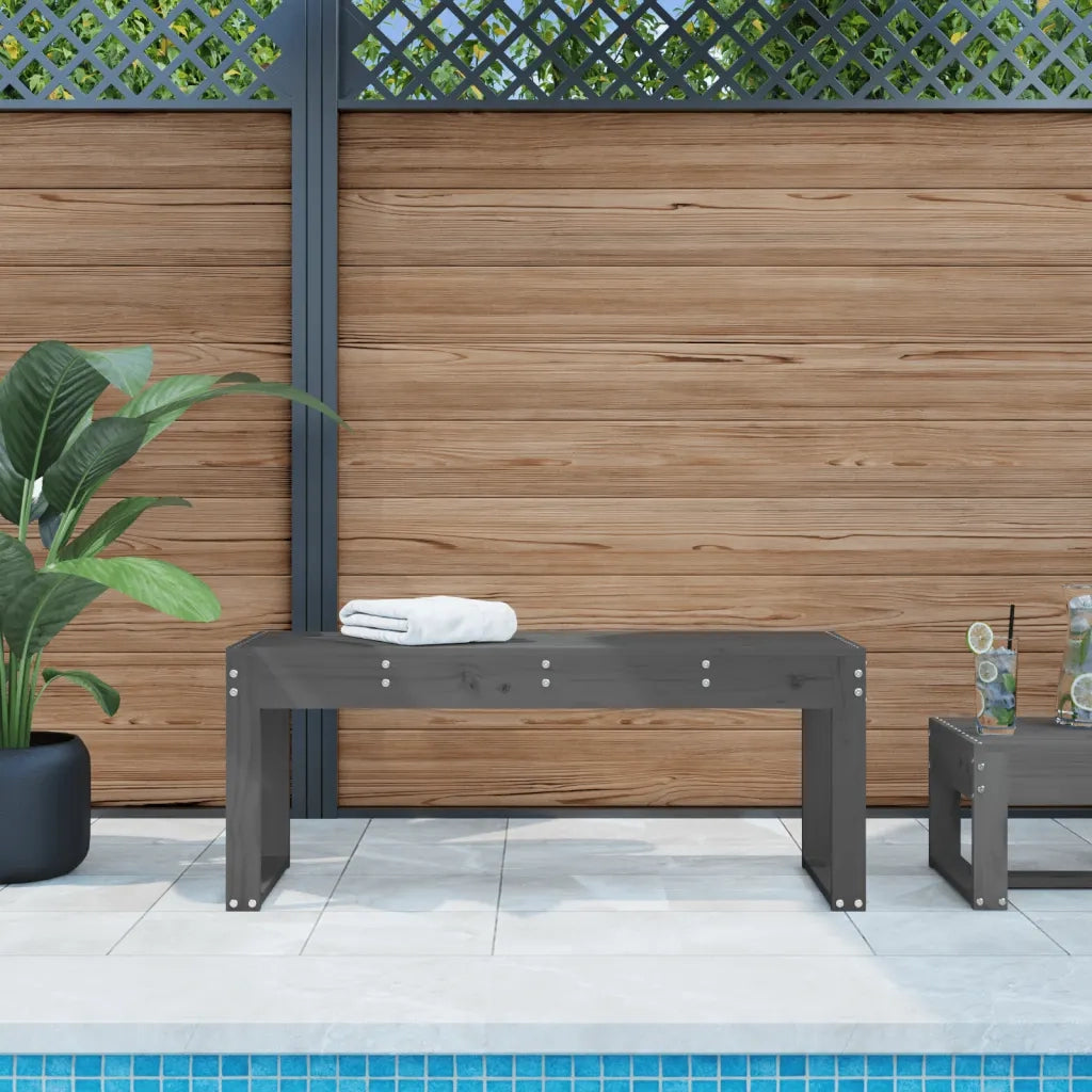 Panchina da Giardino | Panca da Giardino Grigia 110x38x45 cm Legno Massello di Pino