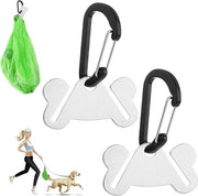 Porta sacchi per escrementi canini - supporto senza mani - 2 pezzi - nero.