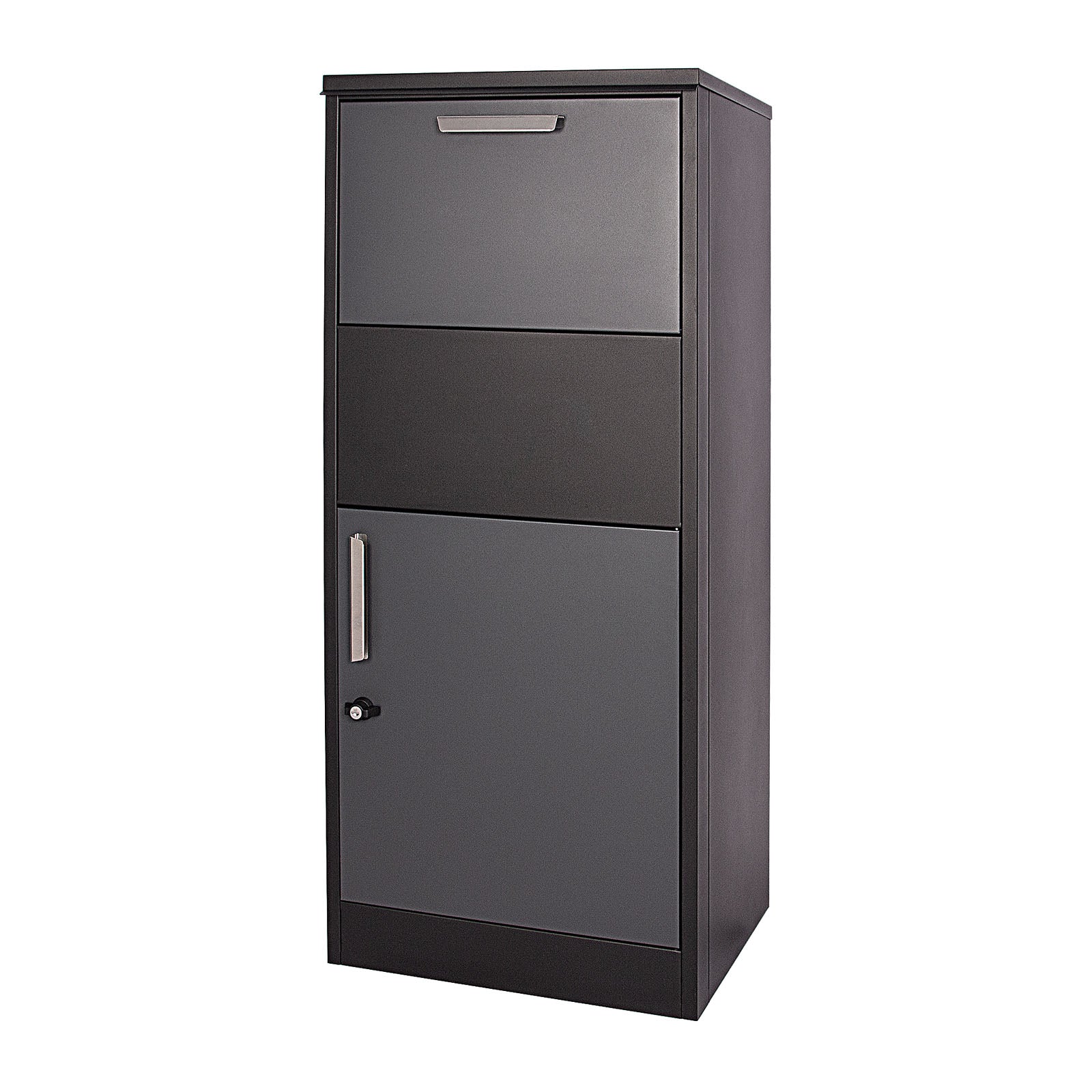 Cassetta postale per pacchi nera 50x37,5x115cm Portapacchi con serratura