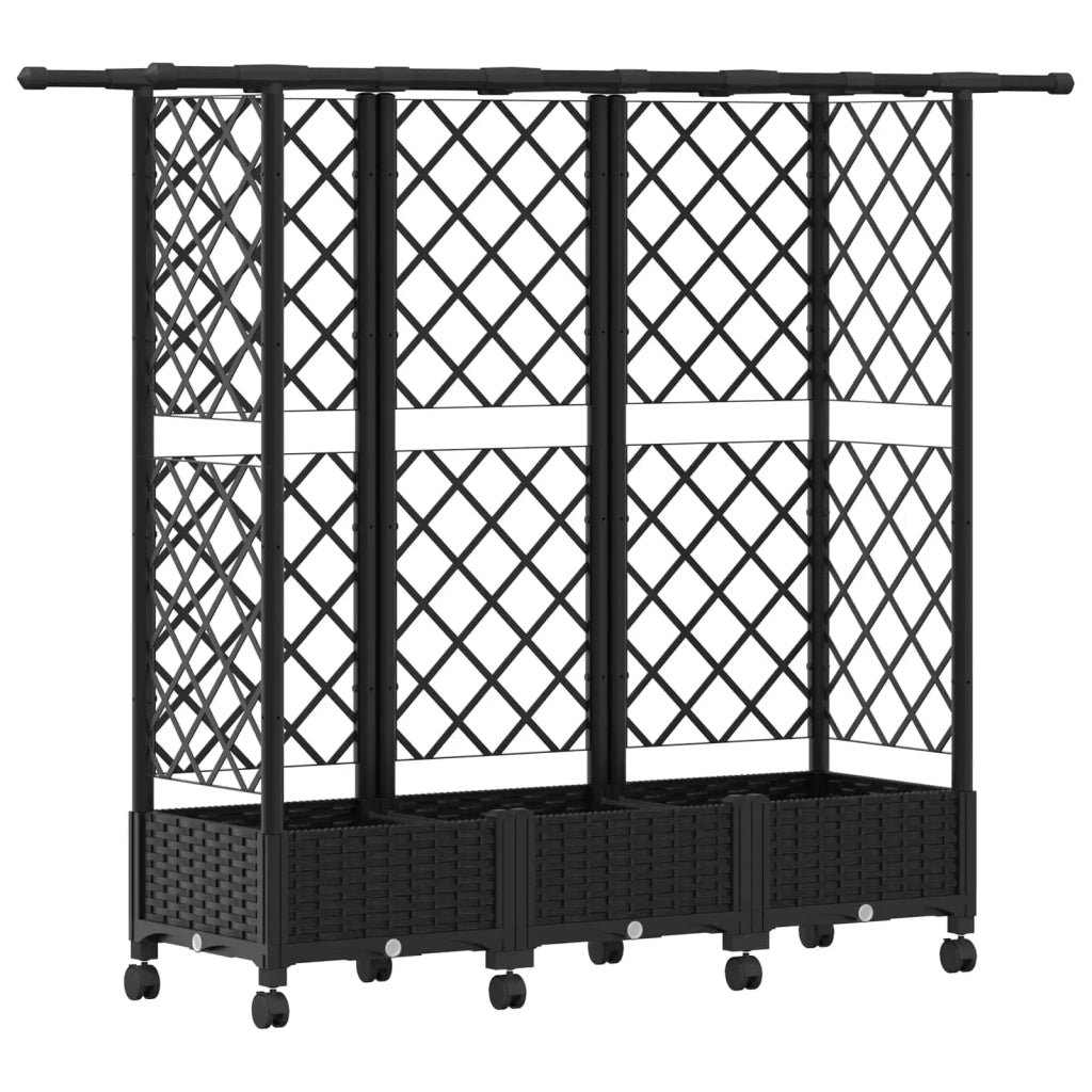 Letto Rialzato con Griglia e Tetto Nero 164 x 40 x 127 cm PP 3423121