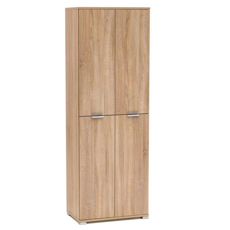 ARMADIO BASIC A 4 ANTE IN LEGNO NATURALE 60 X 38 X H174 CM COLORE MARRONE