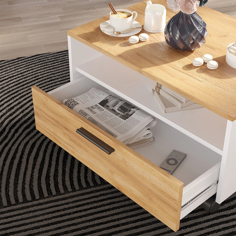 Vicco Tavolino Rovere bianco/dorato 70 x 52.4 cm