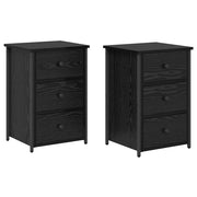 Set di 2 Comodini | Armadio da Notte | Mobiletto da notte con cassetto Rovere Nero 40 x 36 x 60 cm