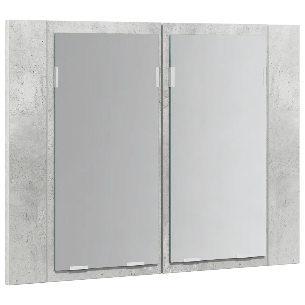 Armadietto a Specchio con Luci LED-Mobiletto a specchio Grigio Cemento in Acrilico 786044