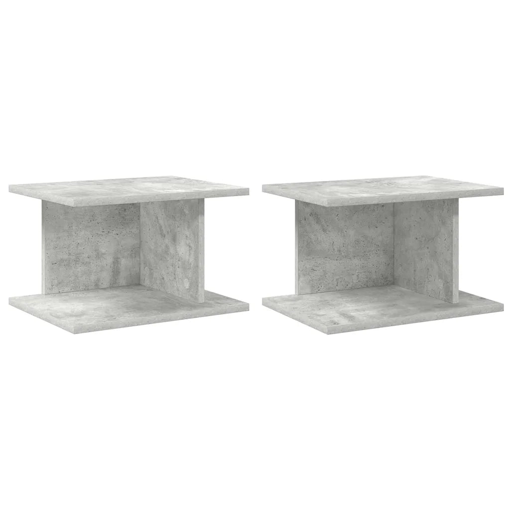 Set di 2 Comodini | Armadio da Notte | Mobiletto da notte Grigio cemento 40 x 30 x 25 cm Legno multistrato