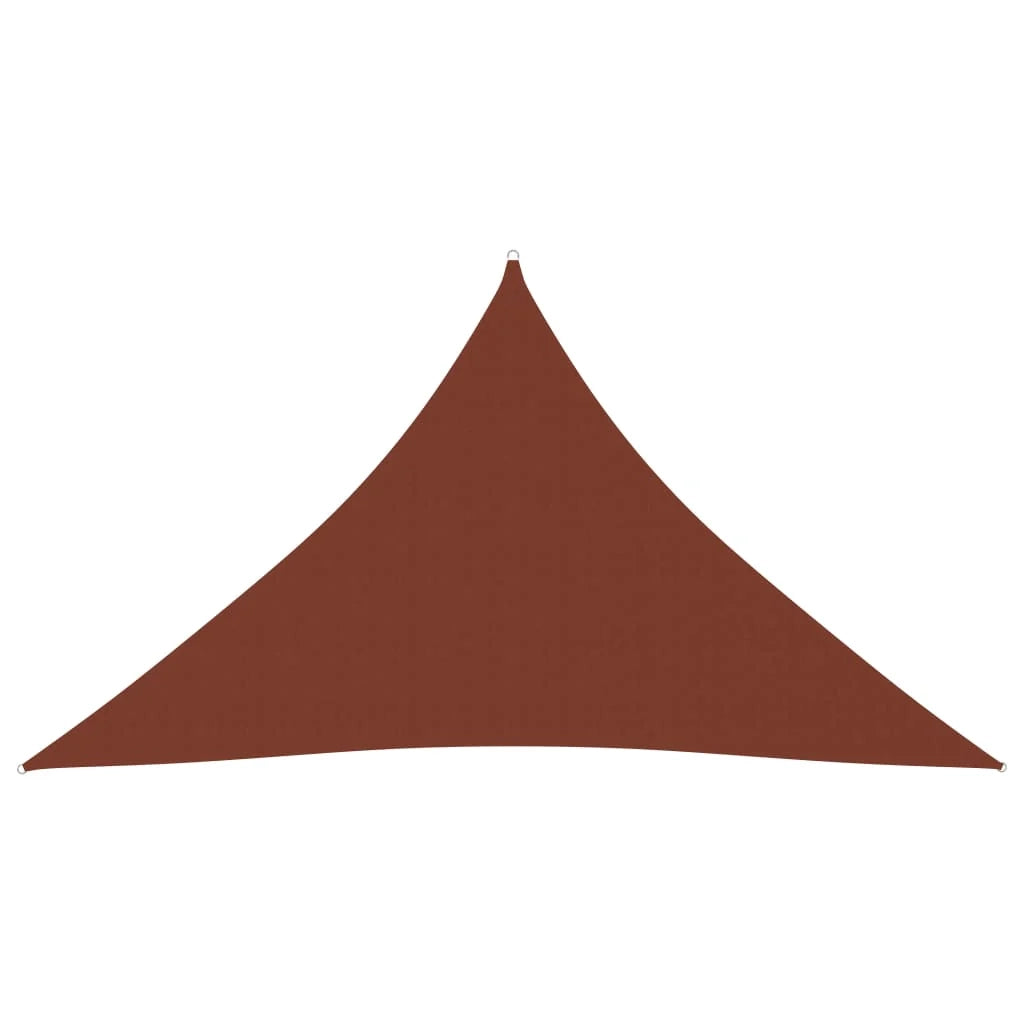Vela ombreggiante/ombrellone triangolare 3 x 3 x 4,24 m in tessuto oxford terracotta 02_0009957