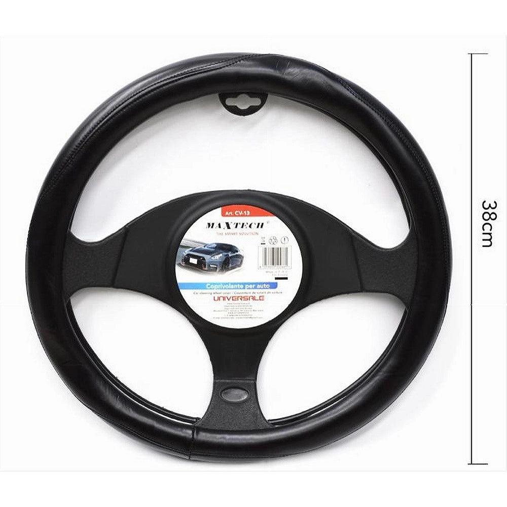 Trade Shop - Coprivolante Copertura Per Sterzo Auto Fodera Universale Da 38 Cm Nero Cv-13 -