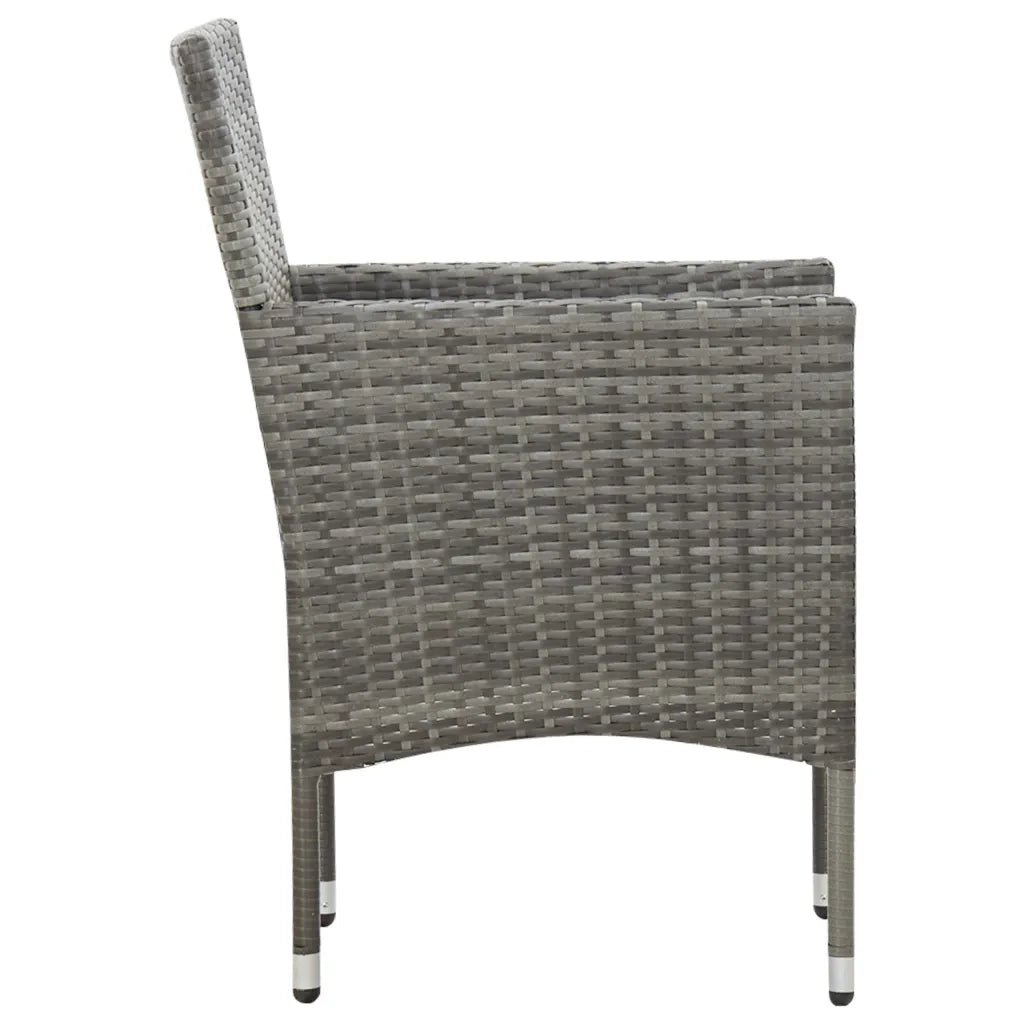 Set Divani da Giardino 4 pz | Set Salotto da Giardino con Cuscini in Polyrattan Grigio