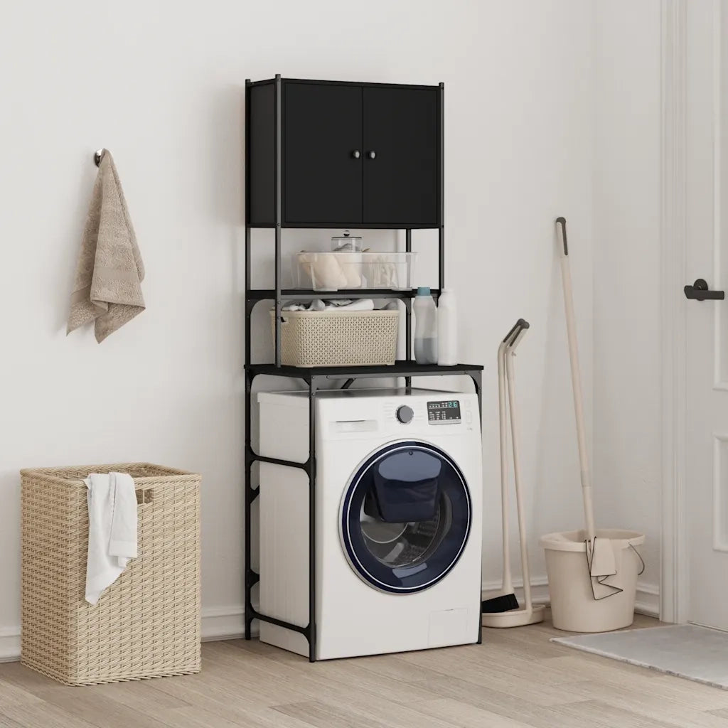 Mobile per Lavatrice Nero 68x48,5x194 cm 838973