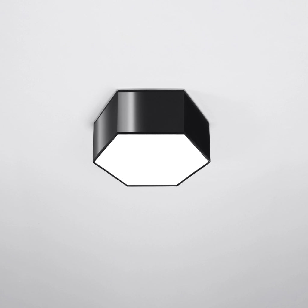 Plafoniera esagonale nera HALVOY 2xE27 Pure Lume PU.1060