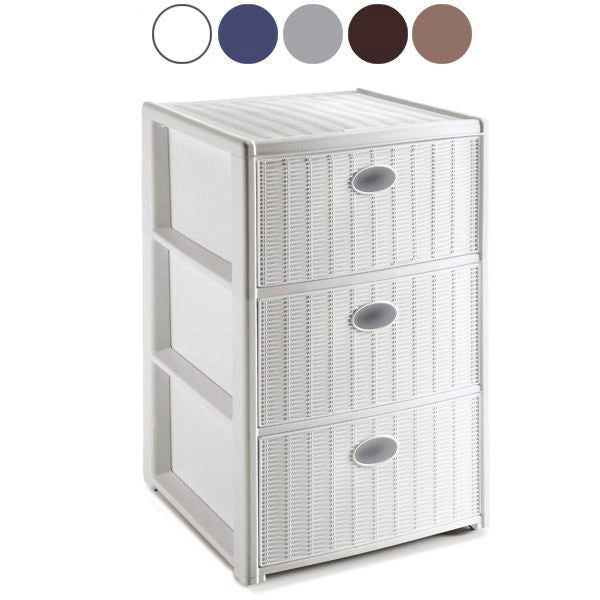 Stefanplast Cassettiera 3 Posti Elegance Grigio 40x40x60cm