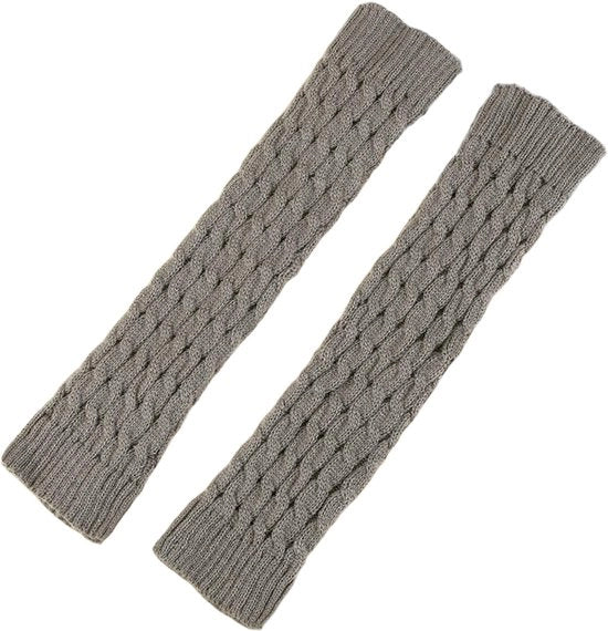 2 paia calde e versatili calze, calzettoni per gambe, calze elastiche a maglia calda, calze garrate, caldi riscaldatori per piedi, adatti per abbigliamento interno ed esterno, 40*8cm, grigio chiaro