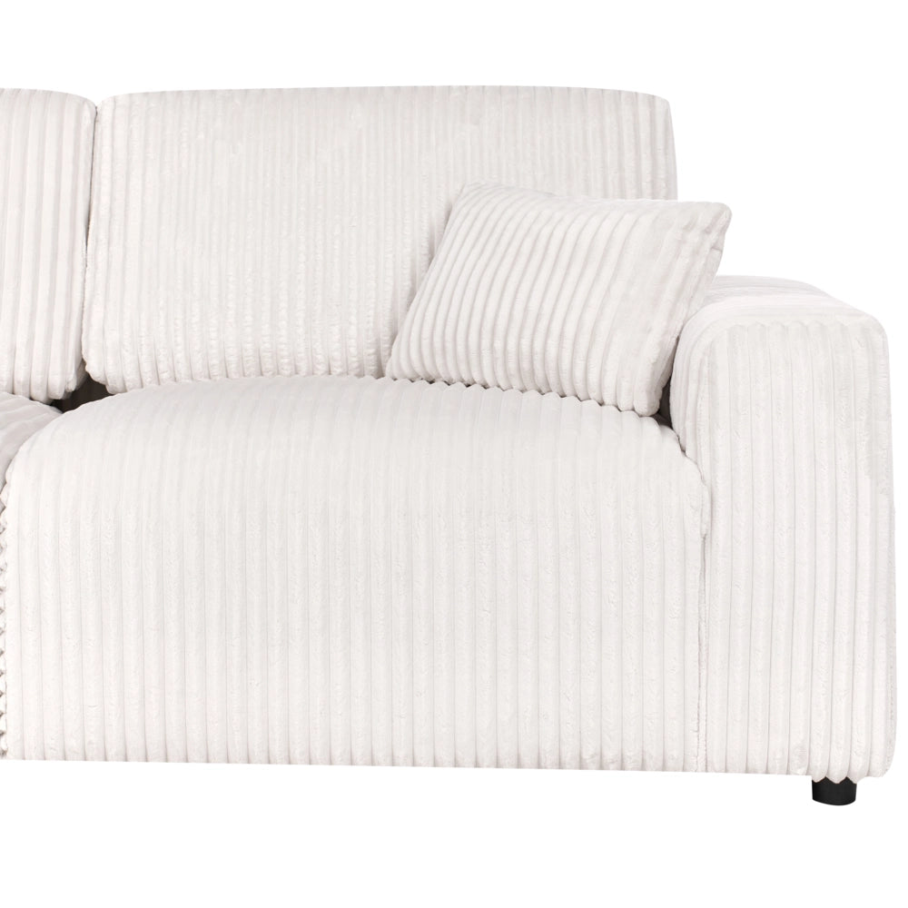 Divano in velluto a coste bianco sporco Jumbo Cord 3 posti confortevole Soggiorno moderno retrò