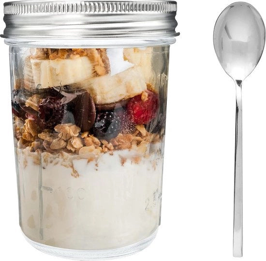 Jars di Overnight Oats - Tazza di Muesli - Jar di Mason - Overnight Oats - Pan di Avena - Da non mancare alla tua colazione!
