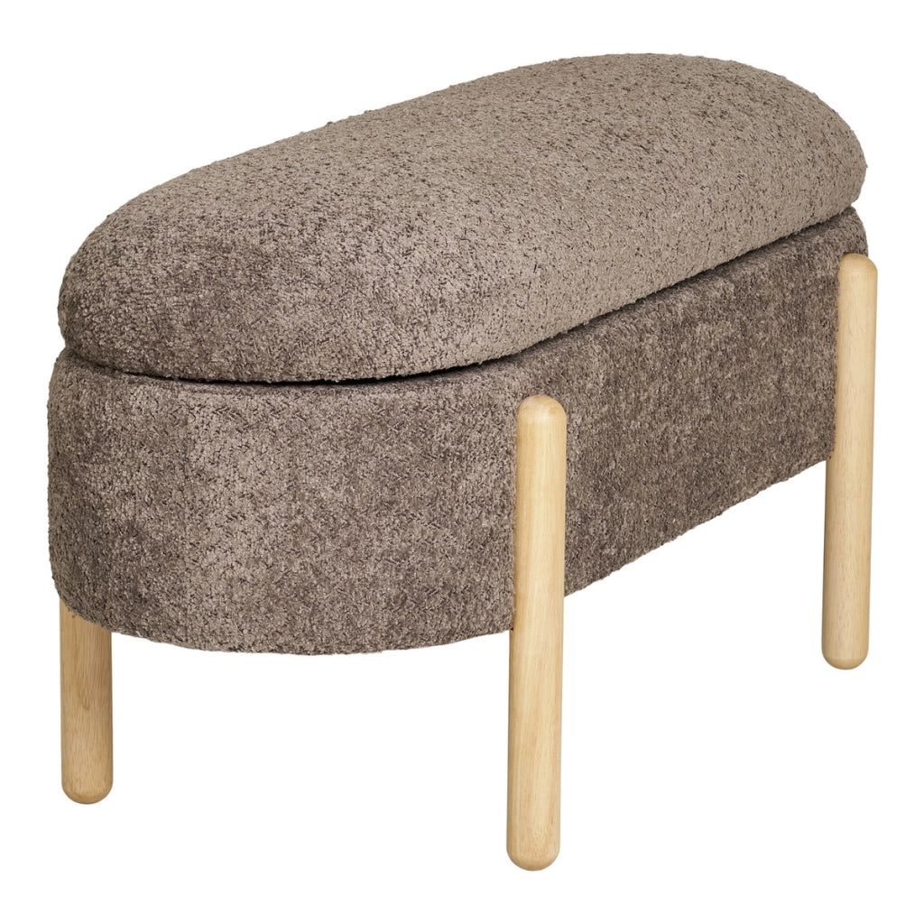 Panca con Portaoggetti Branca, Marrone, Poliestere, 40x97x48 cm