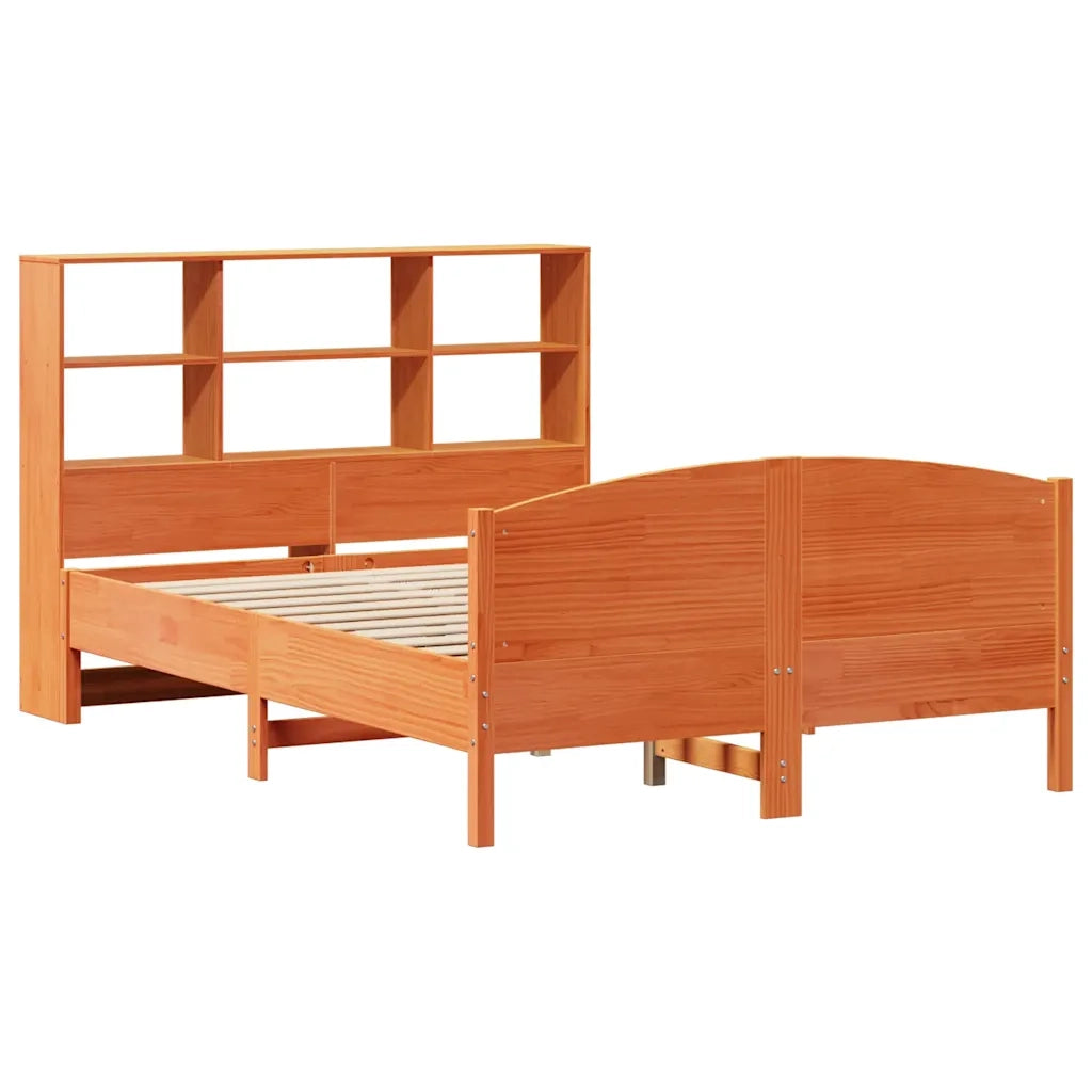 vidaXL Letto Libreria senza Materasso Marrone Cera 150x200 cm in Pino