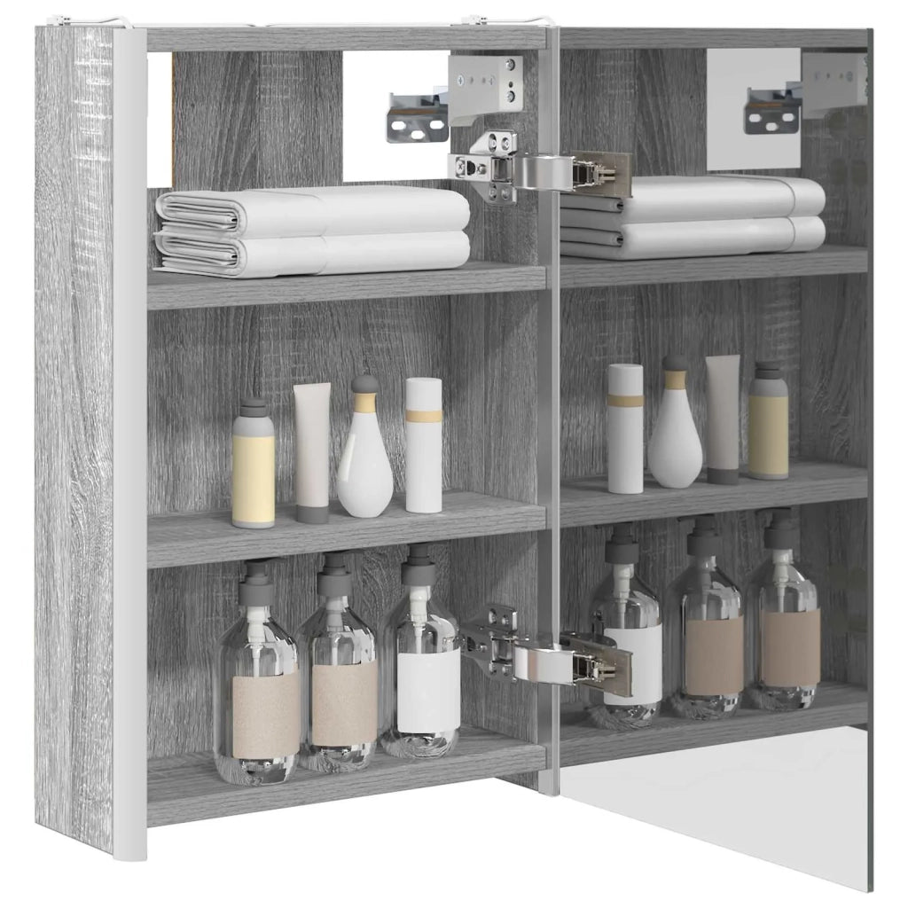 Mobiletto per specchio da bagno Grigio Sonoma 33 x 11,5 x 50 cm 889220