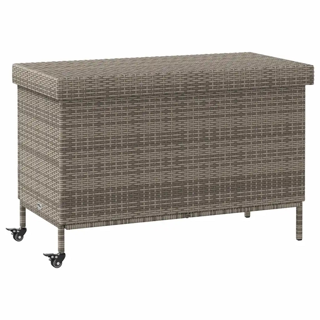 Contenitore da Giardino con Ruote Grigio 110x55x73cm Polyrattan 4103828