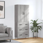 Credenza Grigio Sonoma 69,5x34x180 cm in Legno Multistrato 3198087