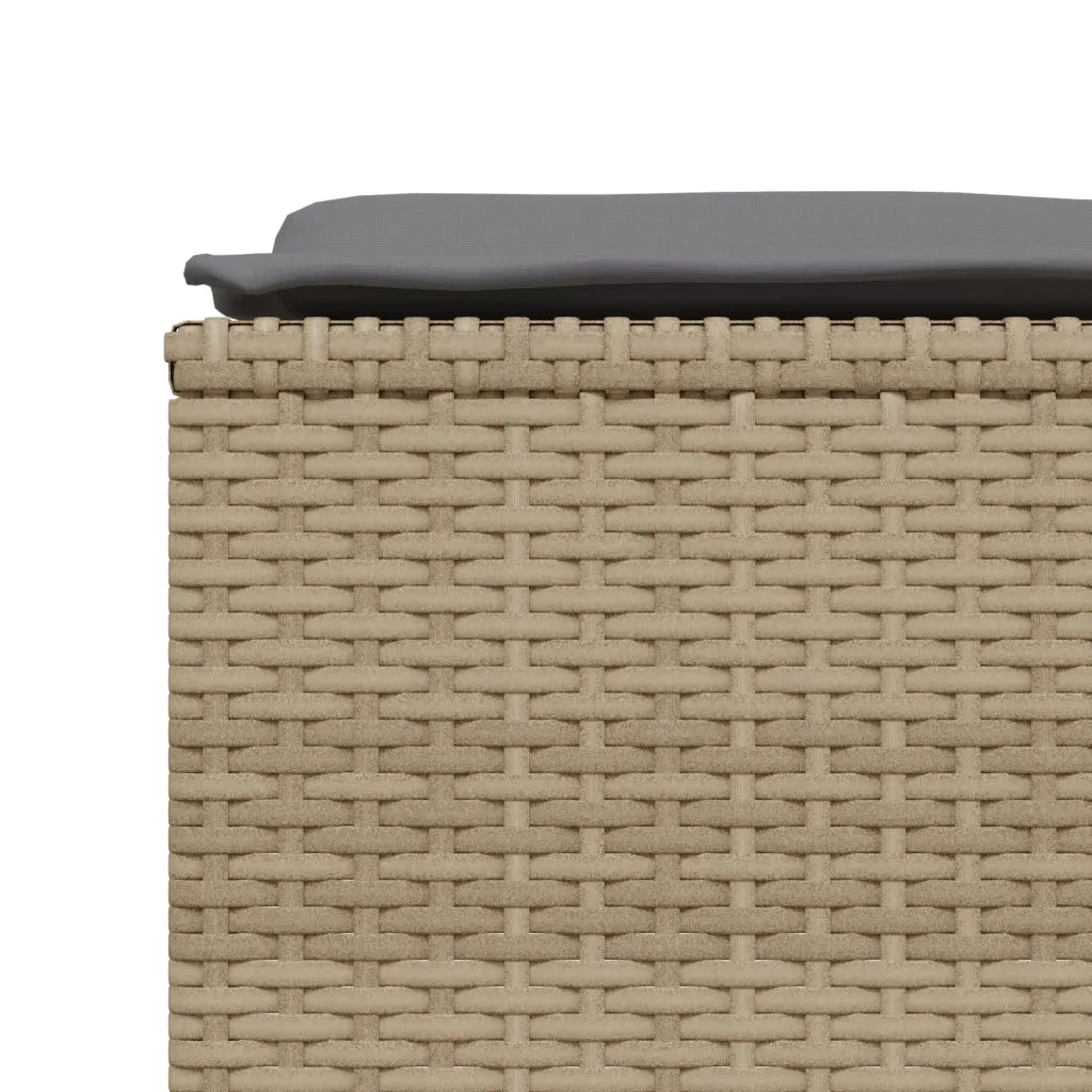 Set Divano da Giardino 5 pz | Set Salotto da Giardino con Cuscini Beige in Polyrattan
