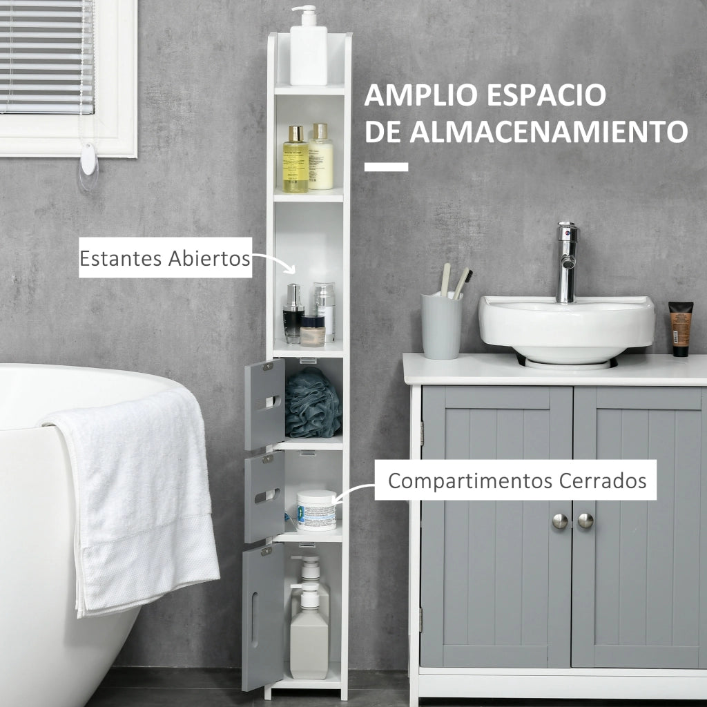 Colonna Bagno ¨C zephmum ¨C Bianco Grigio 15x17x120 cm