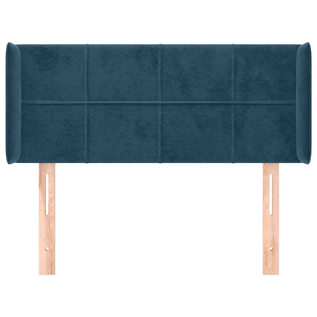 Testiera ad Orecchio Blu Scuro 93x16x78/88 cm in Velluto