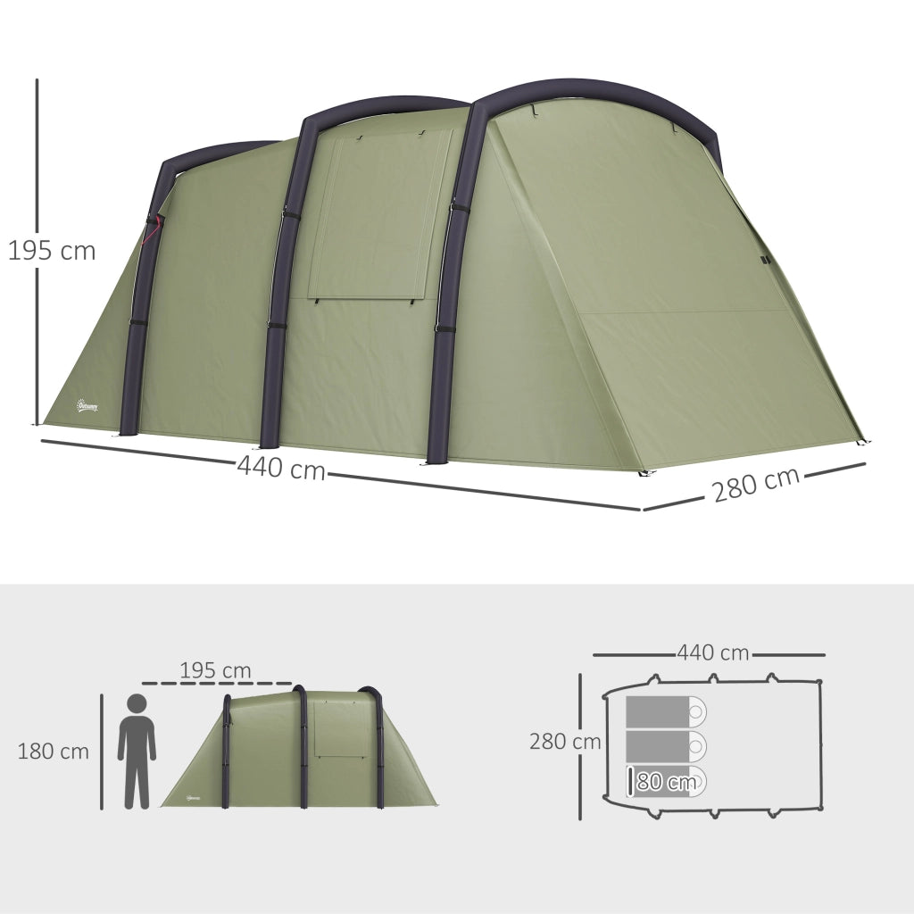 Tenda da campeggio tunnel 3-6 persone ¨C Minimal ¨C verde oliva