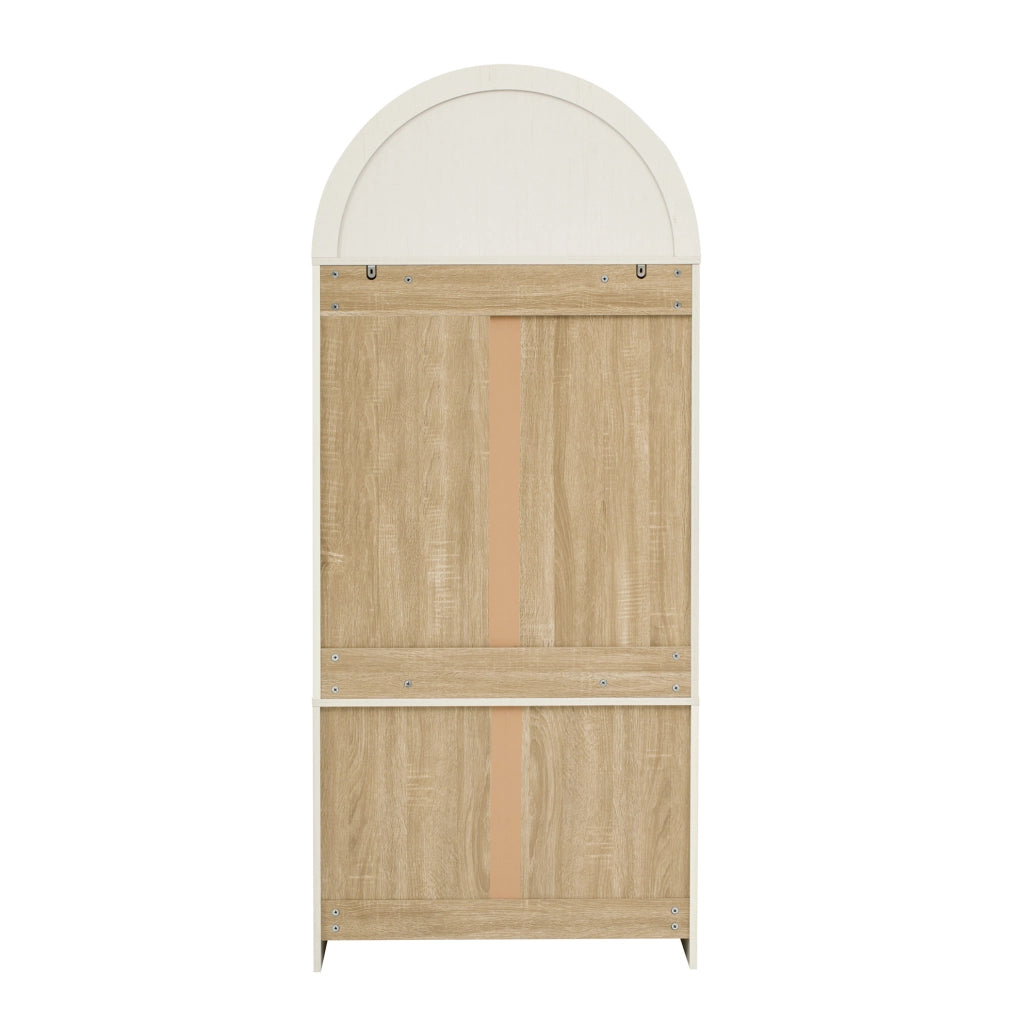 Credenza alta con ripiani regolabili e cassetti 76,2 x 40,1 x 180 cm bianca
