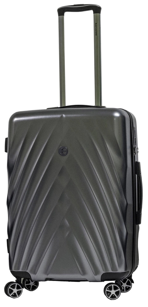 Set 3 Valigie Trolley Rigide in PET 4 Ruote TSA Ravizzoni Diamante Grigie