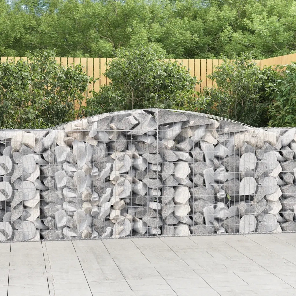 Cesti Gabbioni ad Arco 2 pz 400x50x100/120 cm Ferro Zincato 3146996