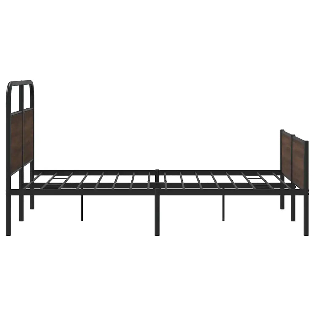 Giroletto senza Materasso in Metallo-Struttura Letto Rovere Marrone 160x200 cm 463299