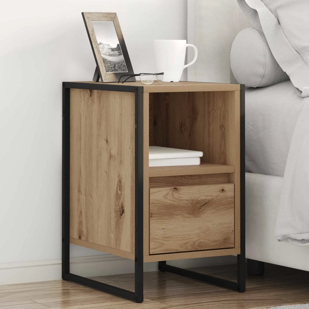 Comodino-Tavolino da notte Rovere Artigianale 39,5 x 30 x 50 cm Legno multistrato 988307