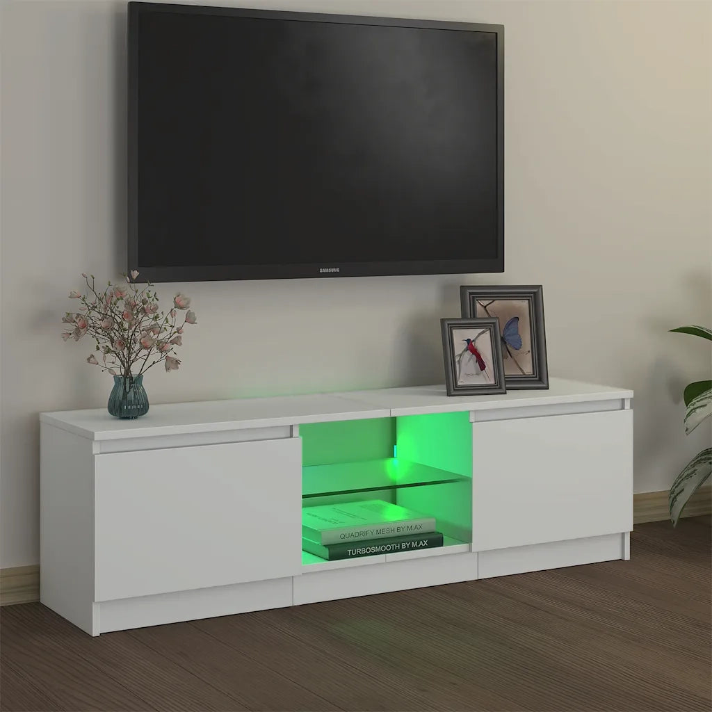 Mobile Porta TV con Luci LED Bianco 120x30x36 cm 804283